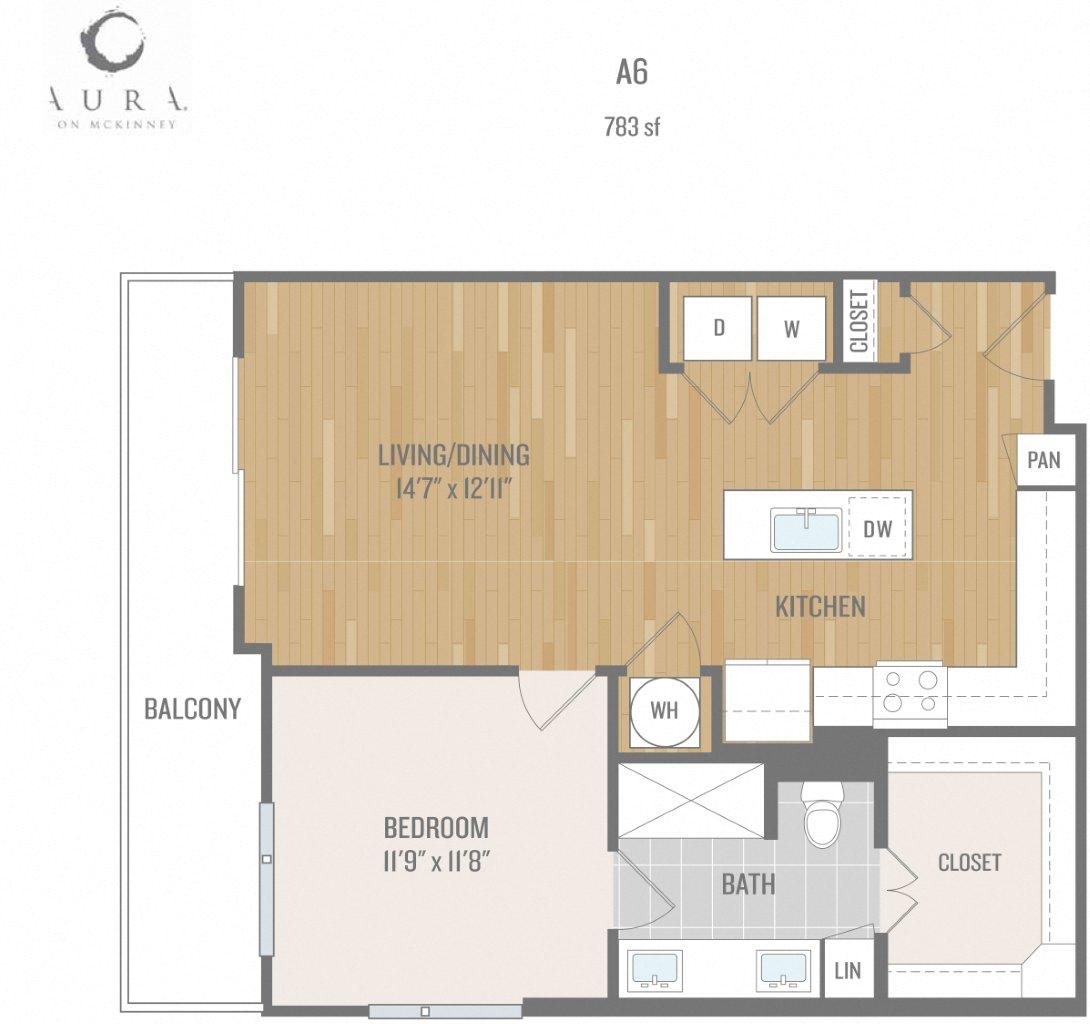 Aura On Mckinney Apartments A6 Floor Plan Aura On Mckinney Apartments A6 Floor Plan